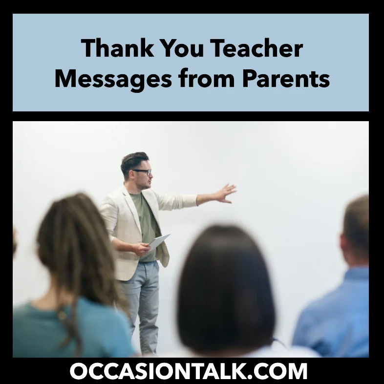 Thank You Teacher Messages from Parents
